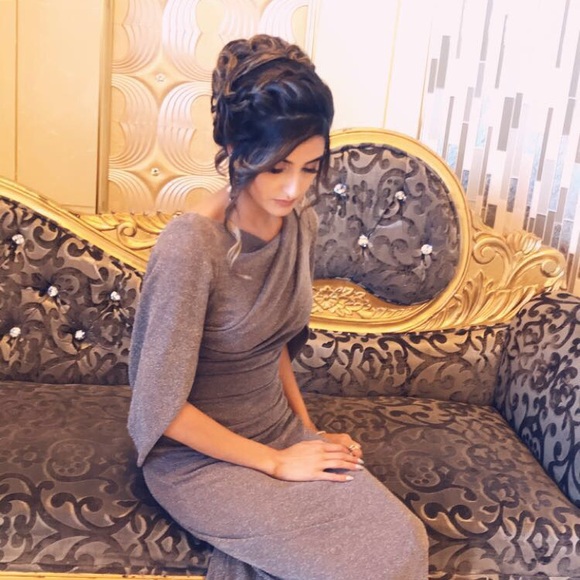 formal draped gown - Picture 2 of 6